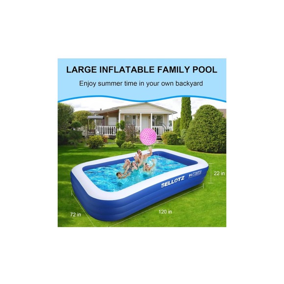 SELLOTZ 120” x 72” x 22” Inflatable Pool & Indoor Ball Pit - Picture 1 of 6